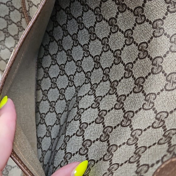 Gucci Sherry Ophidia Tote Bag GG Logo Red/Green Handles Vintage w/Dustbag - Picture 5 of 16